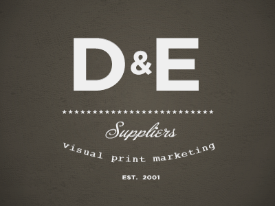 D&E Suppliers branding buffet script courier debut dribbble futura gradient gray logo typography white winning
