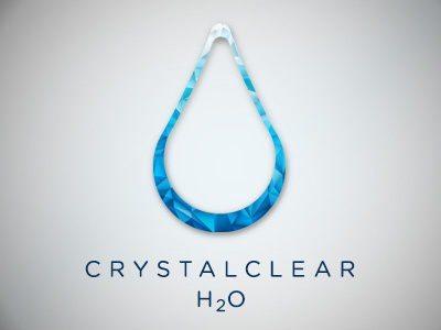 Water Drop Logo art branding crystal drop geometric graphic logo poly type typography water
