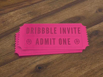 Invite art design dribbble graphic invite photoshop pink texture ticket typography wood