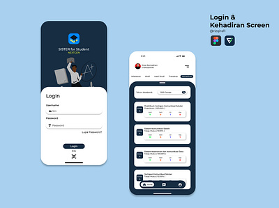 Login & Menu Simple Screen app flat illustration typography ui ux website