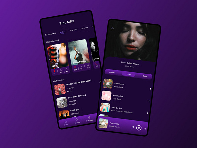 Redesign Zing MP3 - Dark mode app dark mode music app ui ux