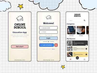 Online School - App education app online ui ux