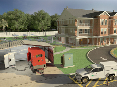 Emergency Back-up: Assisted Living 3d 3d rendering architectural visualization product rendering