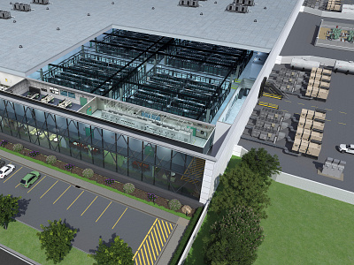 3D Data Center Cut-away 3d 3d rendering architectural visualization product rendering