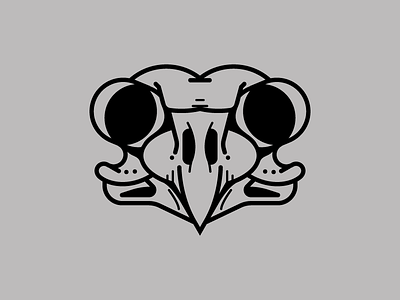 Twilio Owl Skull illustration line owl skull. bird two color vector