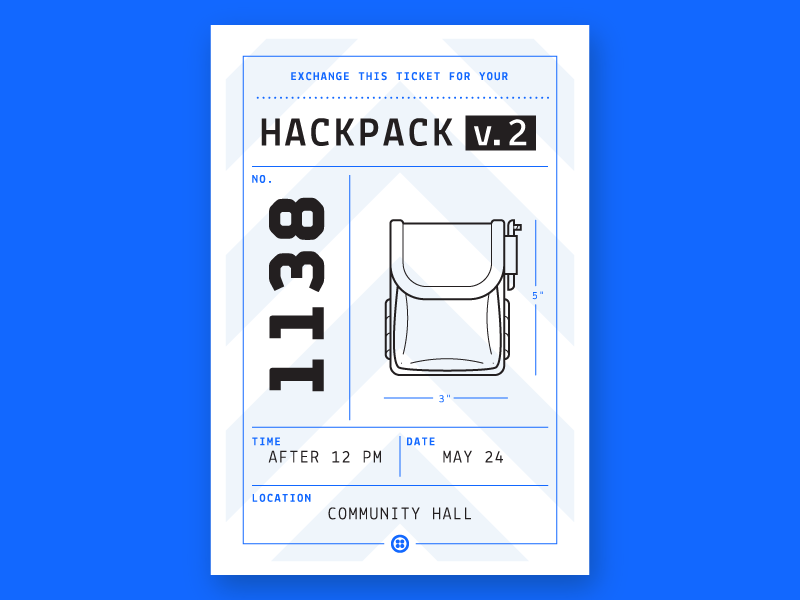 Hackpack Claim Ticket typography print signal conference swag technology tech twilio