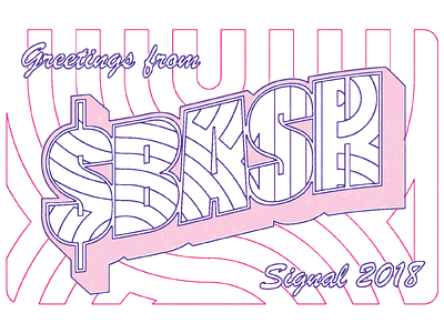 $BASH Postcard playful postcard print retro texture twilio typography vintage