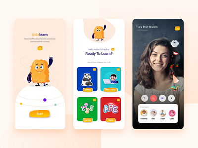 Kids e-learning App #Daily Challenge application e learning figma funny illustration kid ui