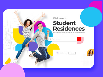 Student Hostel design homepage hostel landing page student uidesign website concept website design