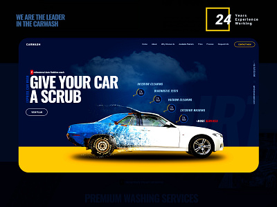 Car wash website adobe photoshop car carwash figma ui uidesign webdesign
