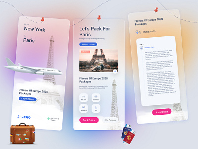 Travel App UI design figma travel app ui ux vector xd design