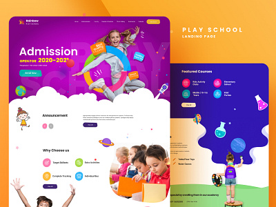 Kids Play School Template design education figma online education ui uidesign website design