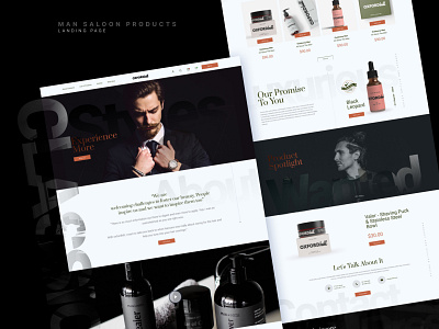 Hair & Beauty Man Salons Products beauty design figma landingpage man products product page salon uidesign webdesign