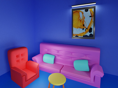 3D interior Sofa table 3d 3d modeling render rendering sofa chair