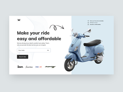 Motorbike rental website design :) 3d animation branding graphic design logo motion graphics ui