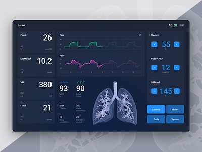 Ventilator Screen Design app design daily ui design digital design health health app healthcare ui ux ventilator