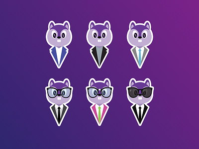 Purple Squirrel – Stickers Illustrations