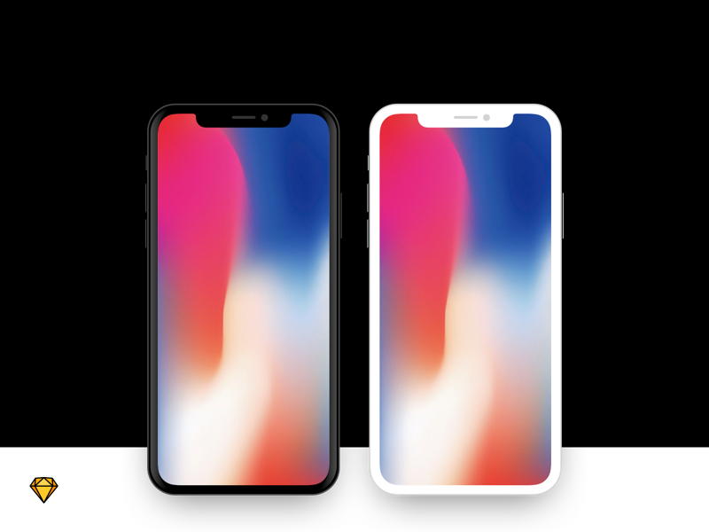 iPhone X - Flat Device Mockup mockup sketch free download iphone x