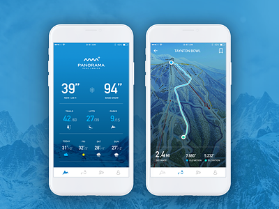 Panorama Ski Resort App app design design ios design mobile app design mobile design on boarding onboarding