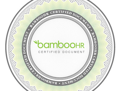 e-Signature Certification bamboo bamboohr certification document esign guilloche seal signature