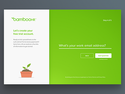 BambooHR Free Trial Form bamboo form signup steps trial ui ux website