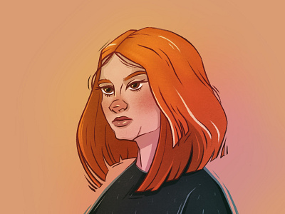 Anastasia avatar character digital painting drawing girl graphic illustration portrait procreate texture