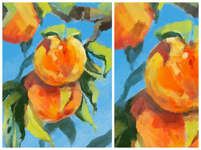 Peaches digital painting drawing hot illustration peach procreate summer
