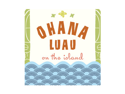 Ohana Luau Logo event logo polynesian tiki