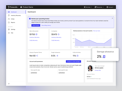 Threecolts: Reimbursements  Dashboard ⚡