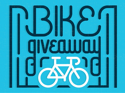 Everyone loves a free bike bike blue branding cycle fun giveaway idea line marketing poster texture type