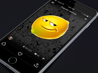 Lemon App android app application fun interface ios jokes memes mobile ux