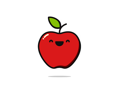 Cute Apple apple cartoon character cute flat fruit illustration kawaii vector
