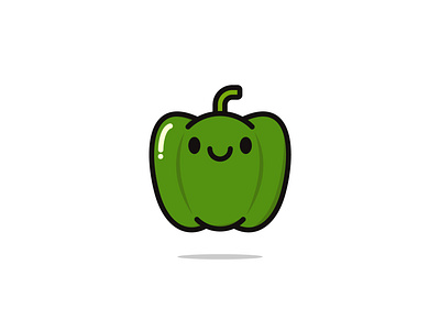 Cute Bell Pepper cartoon character cute flat fruit illustration kawaii vector