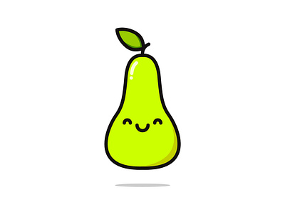 Cute Pear cartoon character cute design flat fruit illustration japan japanese kawaii mascot pear vector