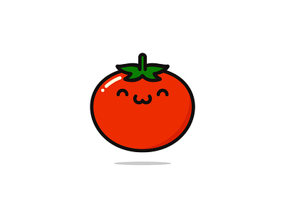 Cute Tomato cartoon character cute design flat illustration kawaii mascot tomato vector