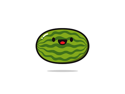 Cute Watermelon cartoon character cute design flat illustration kawaii vector