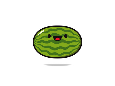 Cute Watermelon cartoon character cute design flat illustration kawaii vector