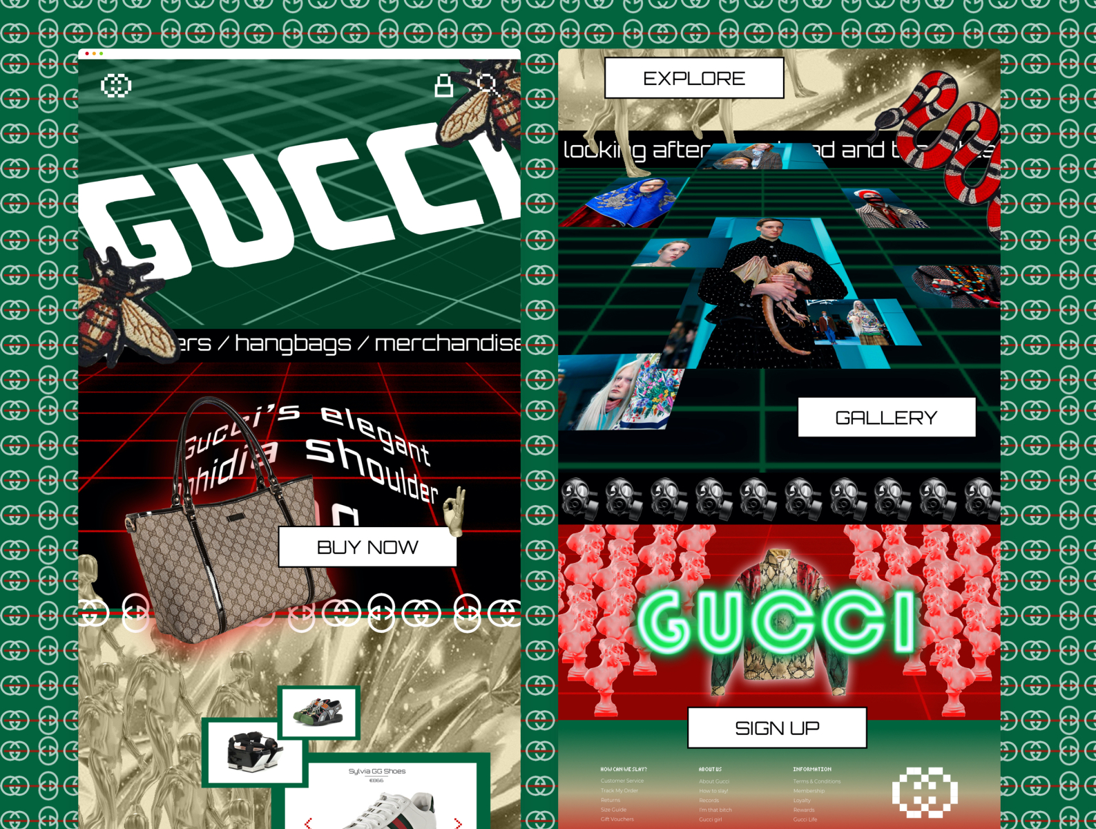 90's Web Challenge - Gucci by Josh Sharry for kooba on Dribbble