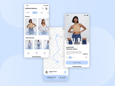 Clothes DeliveryApp app design flat minimal ui ux