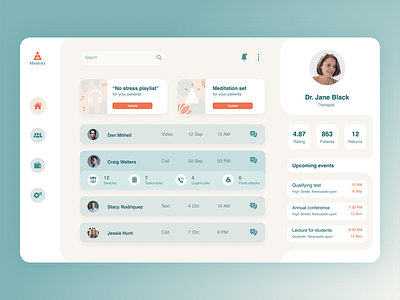 Therapy App - Mental Health adobe app concept design studio figma flat homepage interface mental health minimal ui user experience ux web web design trends