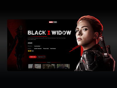 Black widow Landing Page blackwidow design marvel minimal ui ux uxui webdesign