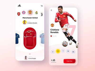 Adidas Football jersey online shop adidas app app design design football free ui graphic design manchester united online shop ronaldo shoping app sport app ui ux uxui webdesign