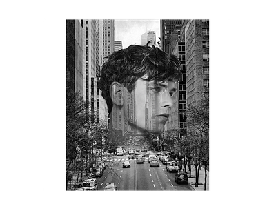 newyorks beauty black white black and white blackandwhite character design design double exposure doubleexposure icon icon design iconography illustration illustrator newyork photoshop skyscraper