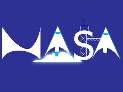 NASA blue illustration illustrator logo nasa photoshop rocket rocketship space spaceship typogaphy vector