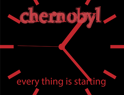chernobyl atomic chernobyl clock dark design event illustration illustrator reactor red
