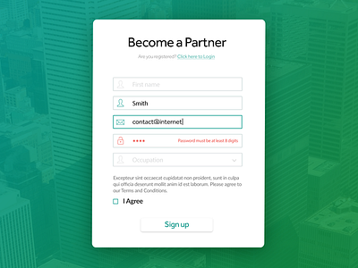 Sign Up page - Daily UI 001 daily ui dailyui form login signup ui validation