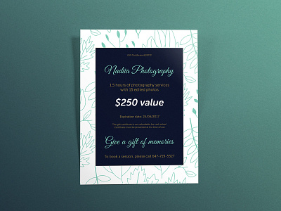 Photography service gift certificate camera certificate flyer photography poster psd