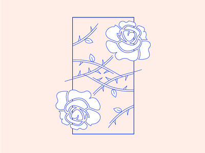 Fleur blue flower illustration rose