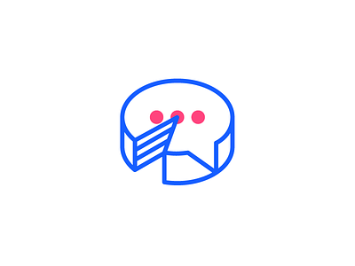 Communicake cake chat communicate communication icon illustration logo message