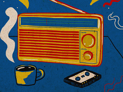 Retro radio adobe artist concept design digital illustration dribbble editorial illustration flat design graphic design illustration